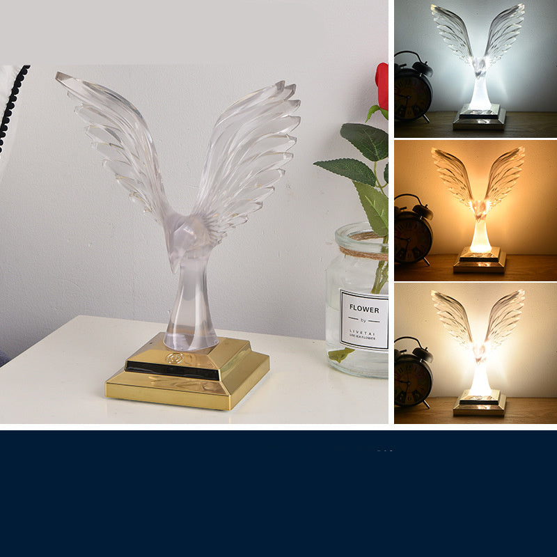 Crystal Eagle Desk Lamp Wireless Charging Touch Ambient Light