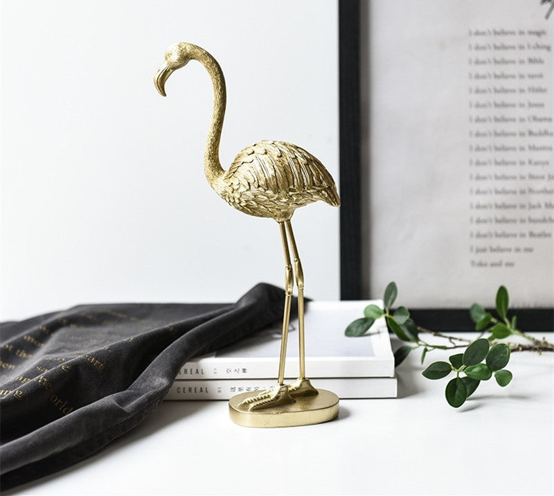 Nordic golden flamingo ornaments Light luxury decorations