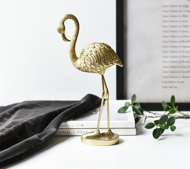 Nordic golden flamingo ornaments Light luxury decorations