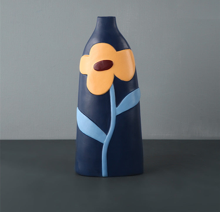 Retro Style Creative Painted Ceramic Vase Decoration