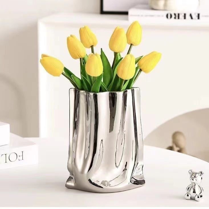 High-class Sense Of Light Luxury Ruffled Vase