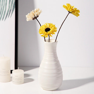 White Porcelain Vase Simple Modern Style Floor-to-ceiling Tall Vase