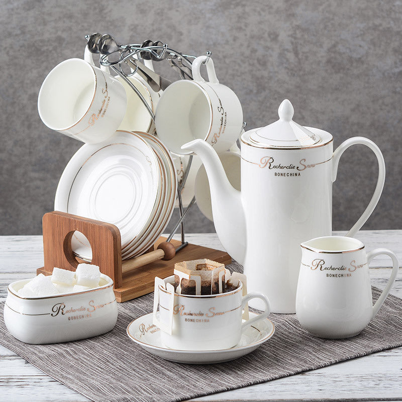 European-style 15-head Coffee Cup Saucer And Kettle Set