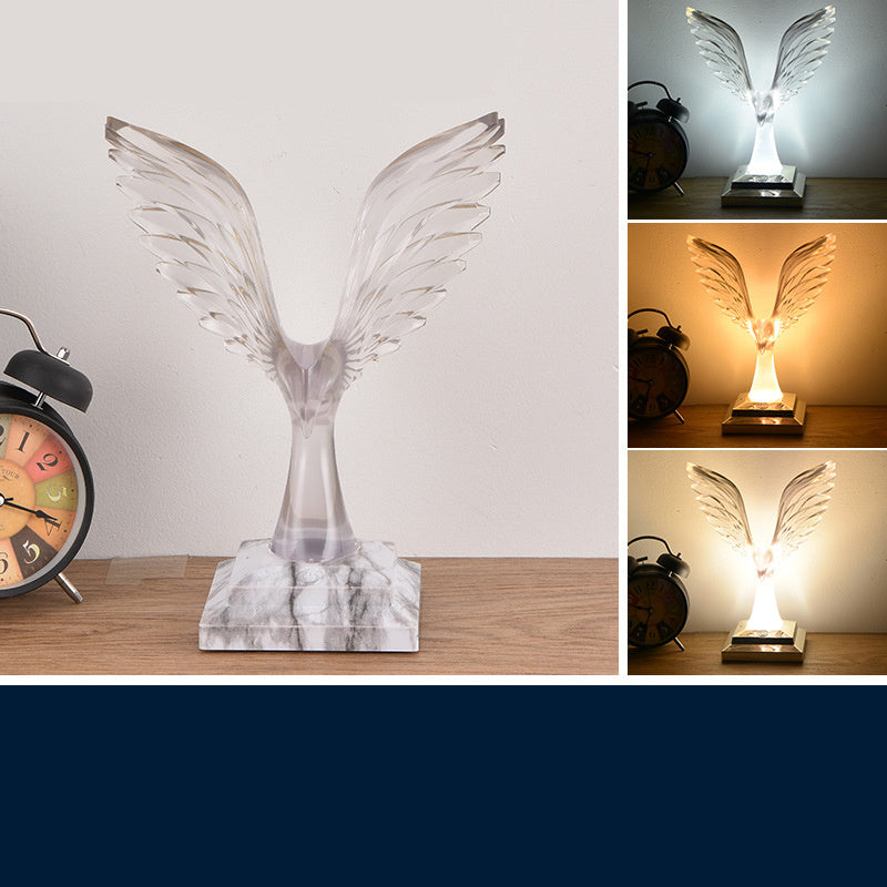 Crystal Eagle Desk Lamp Wireless Charging Touch Ambient Light