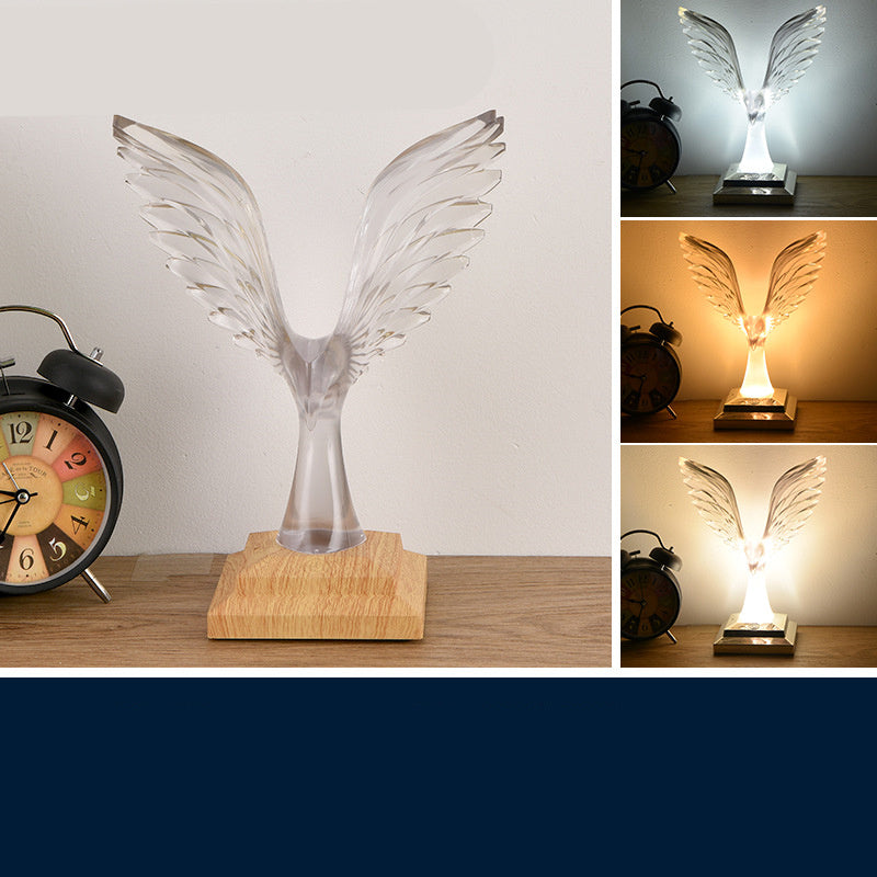 Crystal Eagle Desk Lamp Wireless Charging Touch Ambient Light