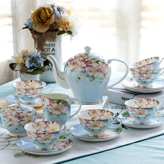 21piece-set Delicate Bone China Coffee Cup Set European