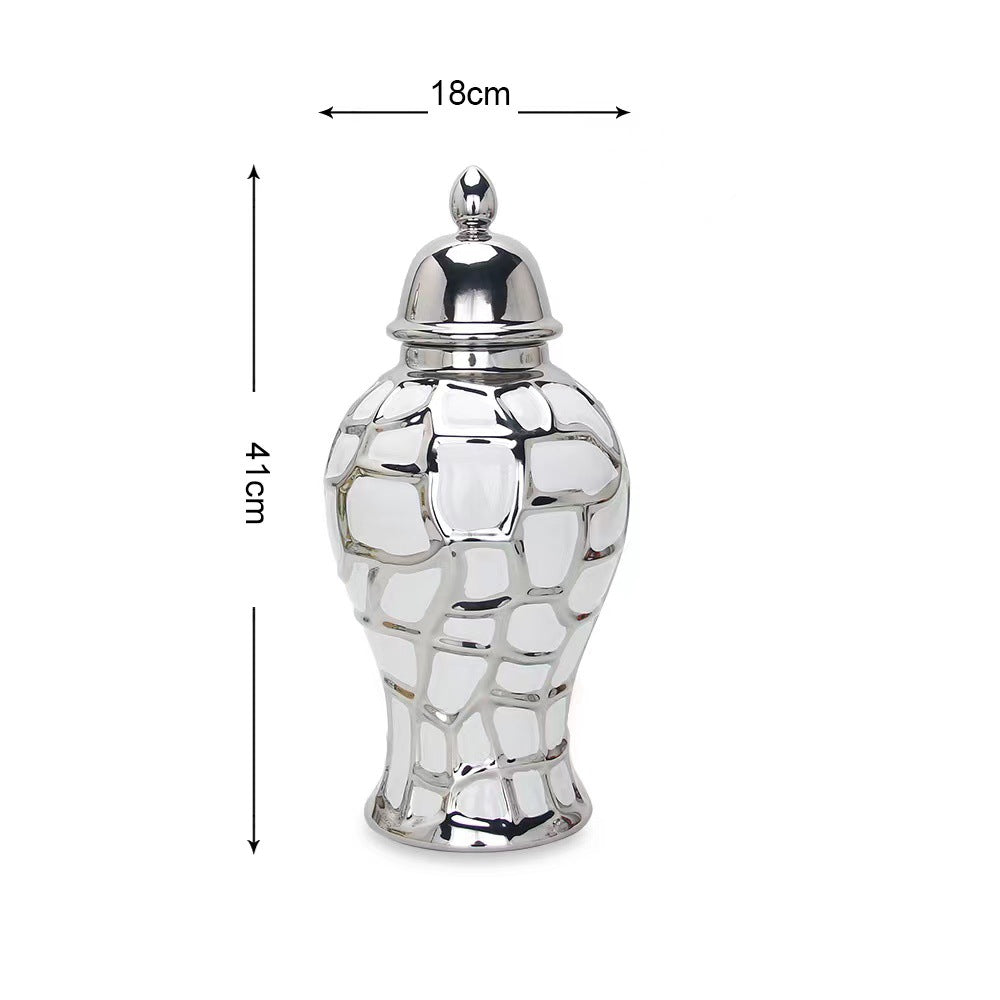 Ceramic Light Luxury Electroplating Vase Crafts Decoration