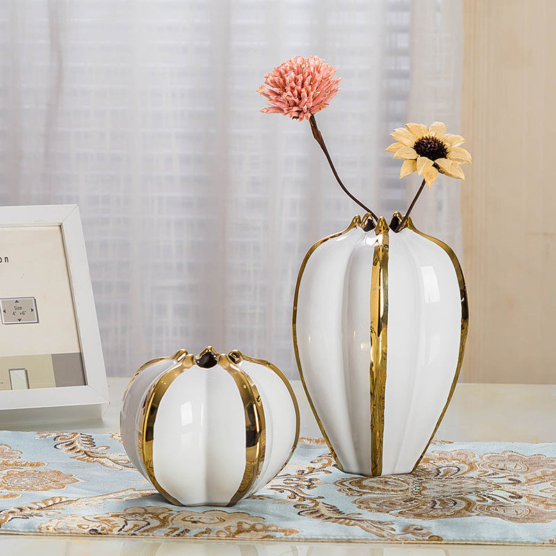 Two Piece Ceramic Vase Set