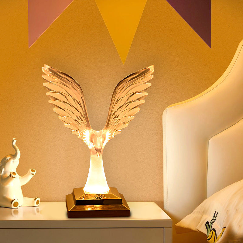 Crystal Eagle Desk Lamp Wireless Charging Touch Ambient Light