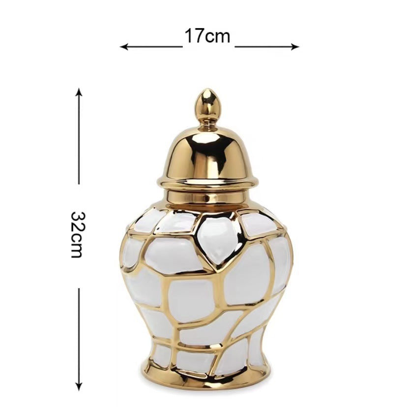 Ceramic Light Luxury Electroplating Vase Crafts Decoration