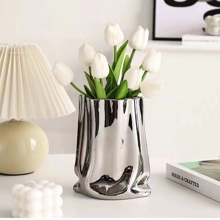 High-class Sense Of Light Luxury Ruffled Vase