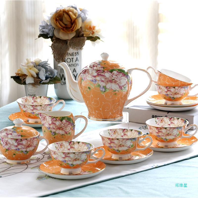 21piece-set Delicate Bone China Coffee Cup Set European