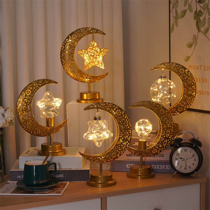 LED Iron Star Moon Ball Night Light