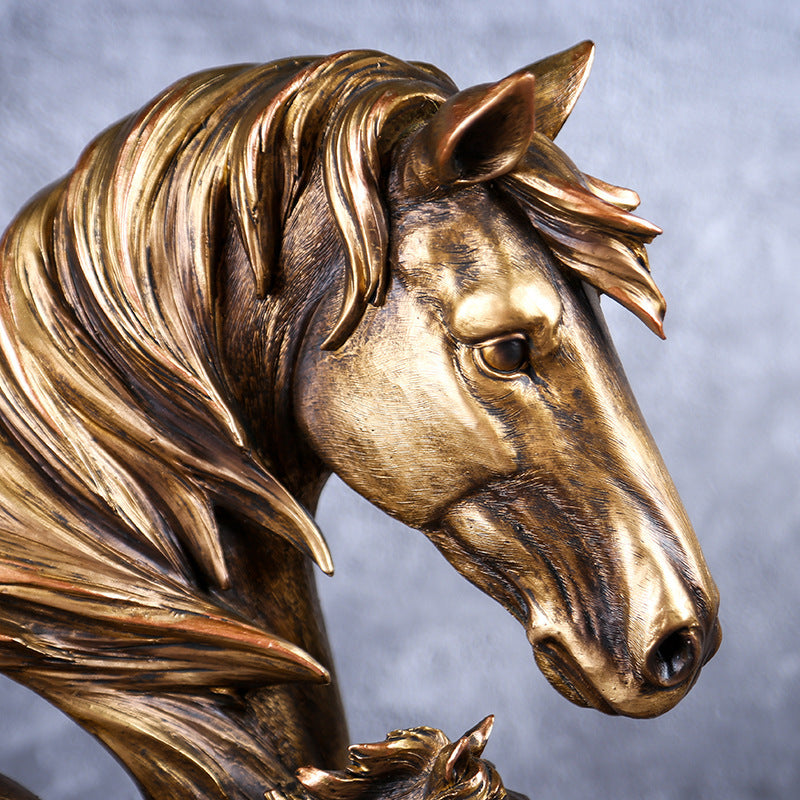 Trongwell Home Decor Bronze Horse Sculpture Statue Living Room