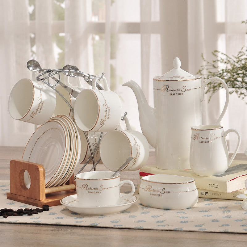 European-style 15-head Coffee Cup Saucer And Kettle Set