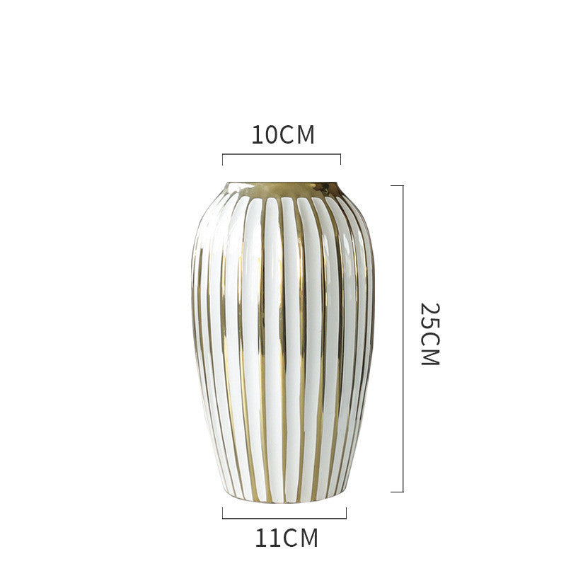 Light Luxury Electroplated Gold Modern Ceramic Vase Ornaments