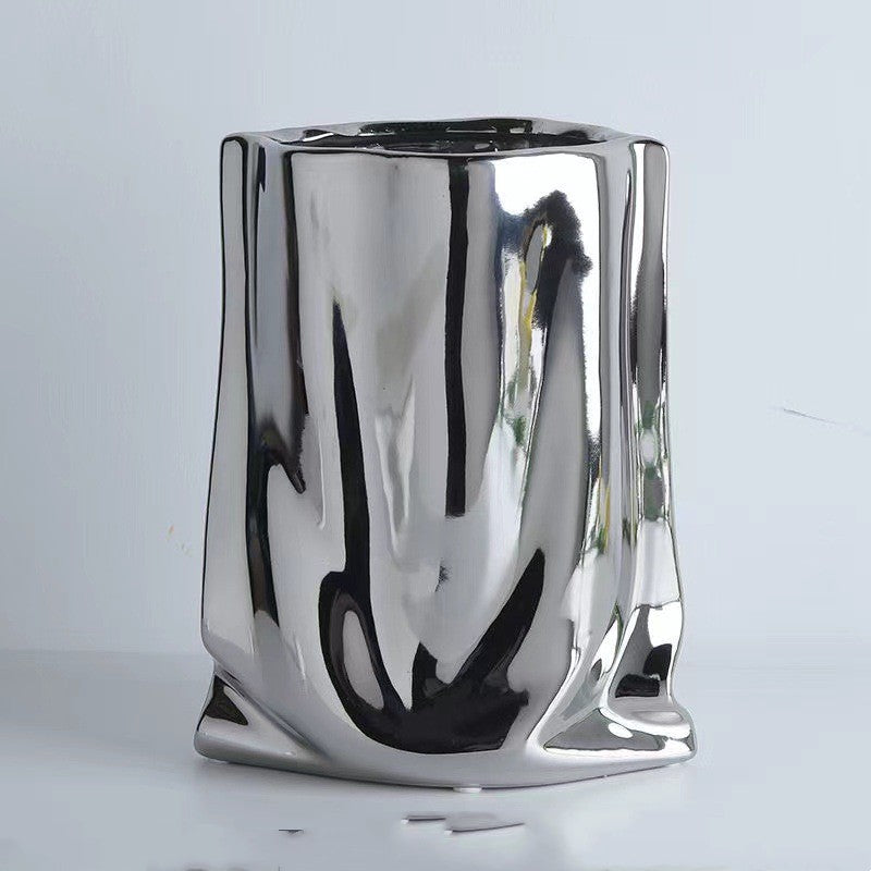 High-class Sense Of Light Luxury Ruffled Vase