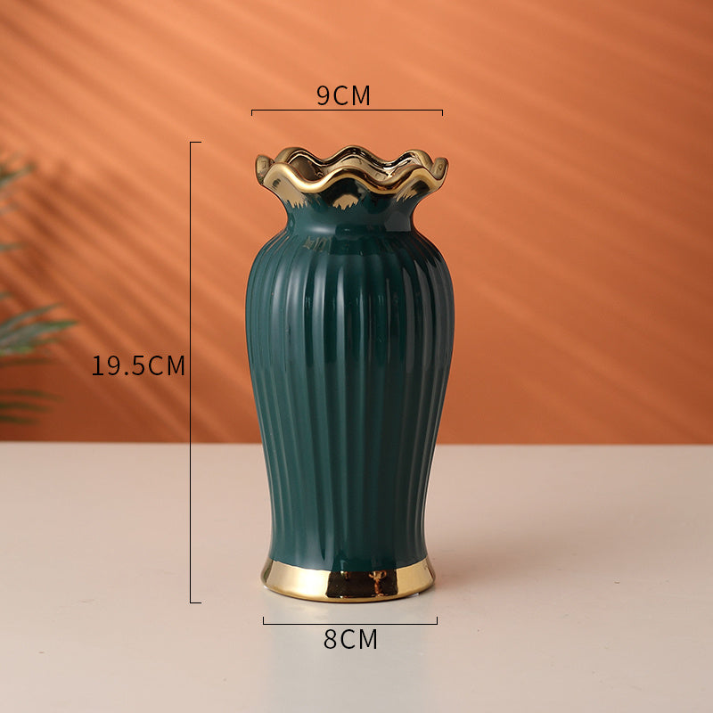 Ceramic Vase Anchor Gold Lotus Leaf