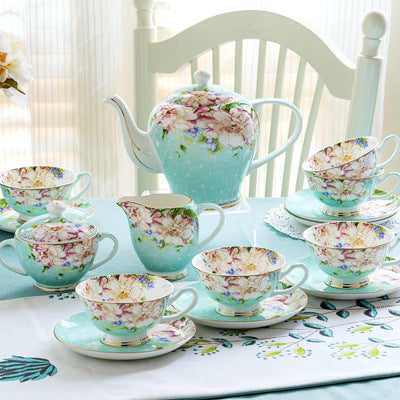 21piece-set Delicate Bone China Coffee Cup Set European