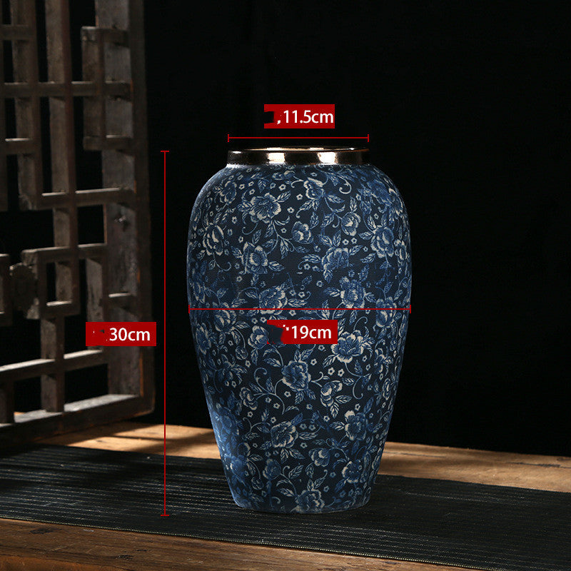 Ceramic Vase Chinese Style Retro Blue And White Porcelain