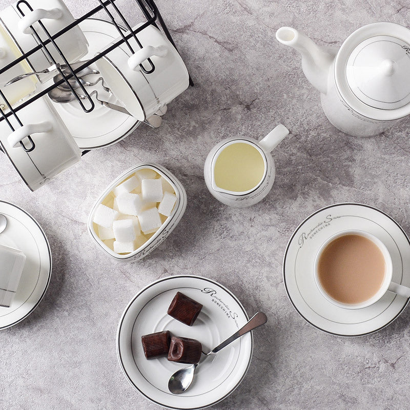 European-style 15-head Coffee Cup Saucer And Kettle Set